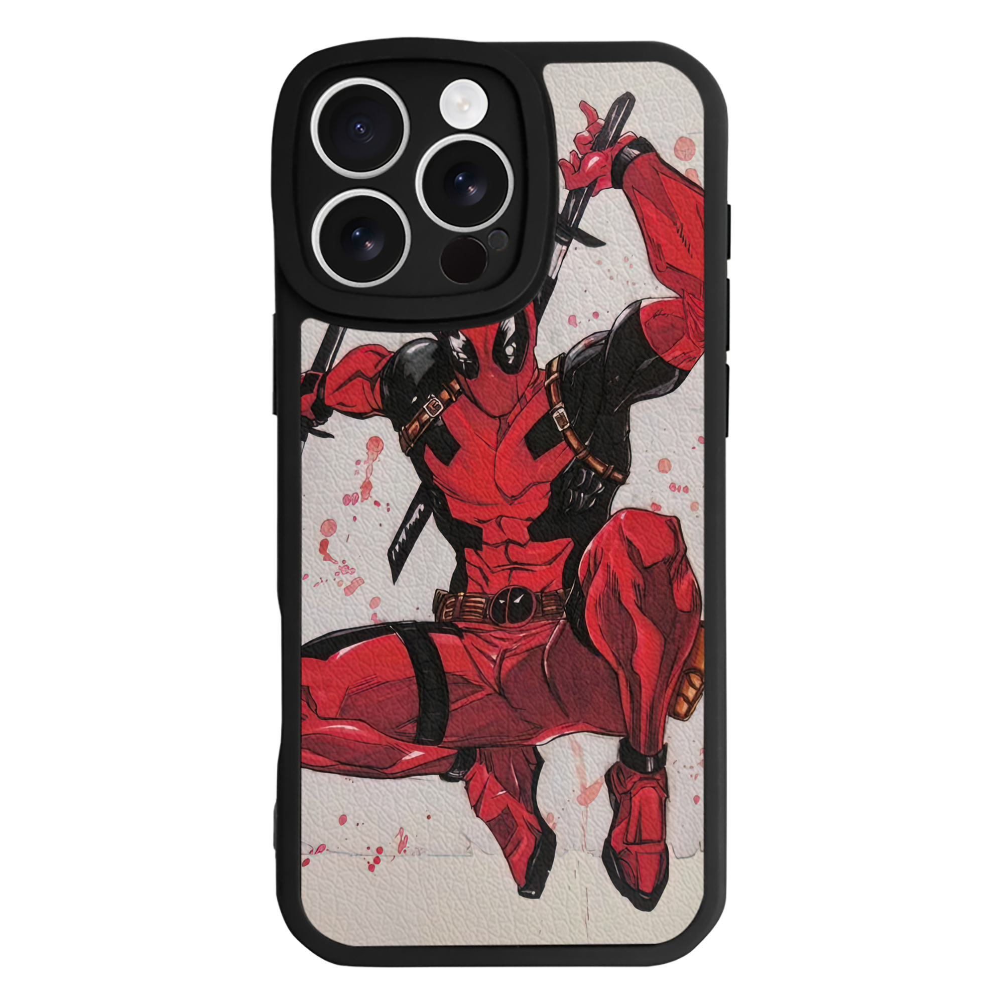 （画像用） Deadpool デッドプール 【iPhone 16シリーズ対応】シリコンスマホケース（レザー調） 材質：シリコン